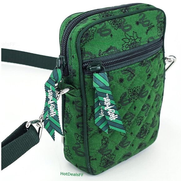 RARE! Vera Bradley Harry Potter RFID Small Convertible Crossbody Bag, Slytherin - Picture 1 of 14